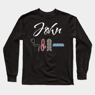 JOHN-American names in hieroglyphic letters-JOHN, name in a Pharaonic Khartouch-Hieroglyphic pharaonic names Long Sleeve T-Shirt